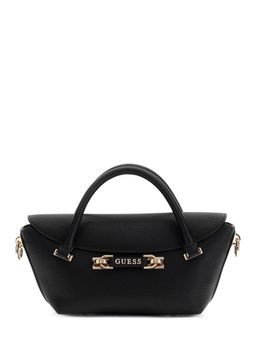 Guess - Black Solid Pu Sophia Mini Satchel Bag With Detachable Strap