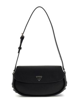 Guess - Black Solid Pu Danya Flap Handbag