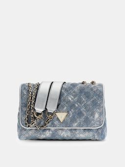 Guess - Metallic Denim Quilted Cotton Giully Sling Bag