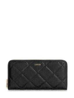 Guess - Black Printed Pu Libby Zip-Around Wallet