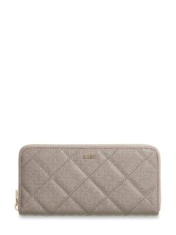 Guess - Dark Taupe Printed Pu Libby Zip-Around Wallet