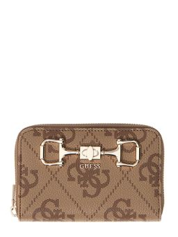 Guess - Latte Printed Pu Janie Logo Zip-Around Wallet