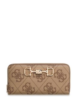 Guess - Latte Printed Pu Janie Logo Zip-Around Wallet