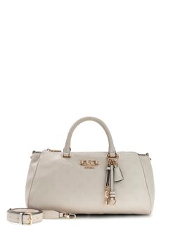 Guess - Stone Logo Textured Pu Anise Box Satchel Bag With Detachable Strap