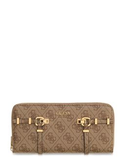 Guess - Latte Printed Pu Leona Logo Zip-Around Wallet