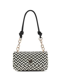Guess - Black Printed Polyurethane Tessi Flap Handbag