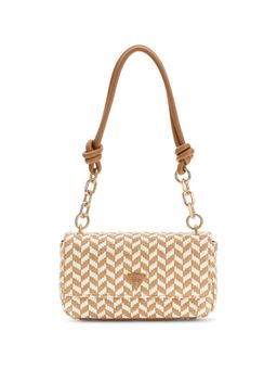Guess - Cognac Printed Polyurethane Tessi Flap Handbag