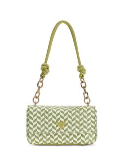 Guess - Olive Printed Polyurethane Tessi Flap Handbag