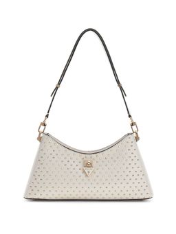 Guess - Off White Embellished Pu Patsie Handbag