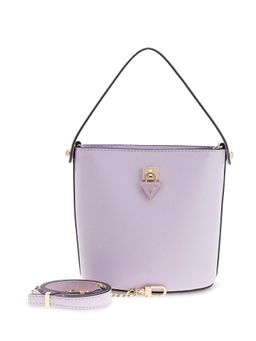 Guess - Purple Solid Pu Patsie Top Handle Bucket Handbag With Detachable Strap
