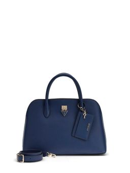 Guess - Navy Blue Solid Pu Patsie 2 Comp Satchel Bag With Detachable Strap