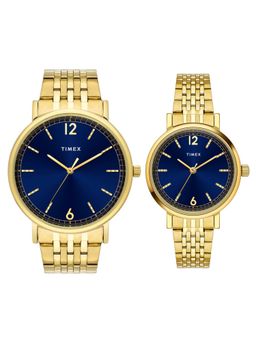 Timex - Round Blue Dial Analog Pair's Couple Watch - TW00PR337 (M)