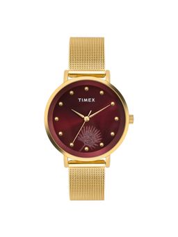 Timex - Round Maroon Dial Analog Women Watch - TWEL12923 (M)