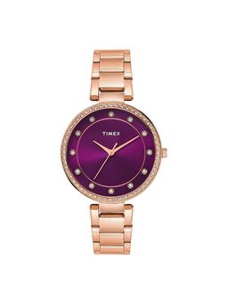 Timex - Round Purple Dial Analog Women Watch - TWEL18726 (M)