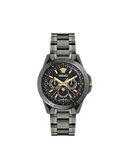 VERSACE - Black Round Dial Analog Multi Function Chrono Moon phase Men Watch - VE0K00525 (M)