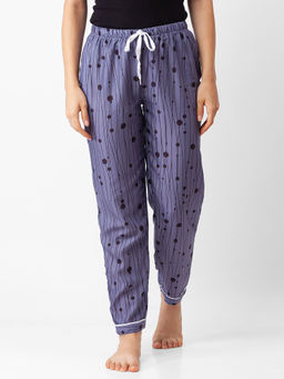 FashionRack - Women Rayon Polka Dots Grey Pajamas