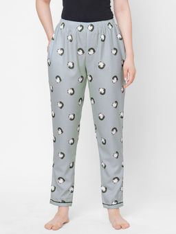 FashionRack - Women Rayon Printed Grey Pajamas