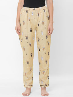 FashionRack - Women Rayon Printed Brown Pajamas