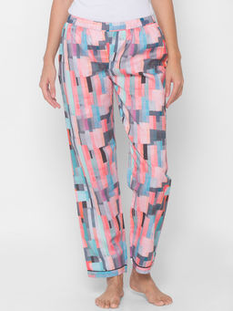 FashionRack - Women Rayon Stripes Multi-Color Pajamas