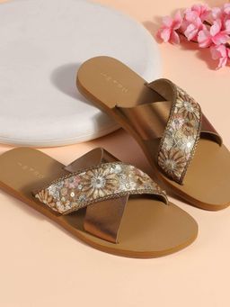 Metro - Women Antique Gold Casual Flats