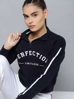 Alcis - Women Navy Blue Printed Sweatshirt