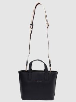 Tommy Hilfiger - Logo Blue Pu Handbag with Detachable Strap