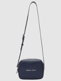 Tommy Hilfiger - Solid Blue Pu Sling Bag With Detachable Strap