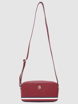 Tommy Hilfiger - Red Pu Sling Bag With Detachable Strap
