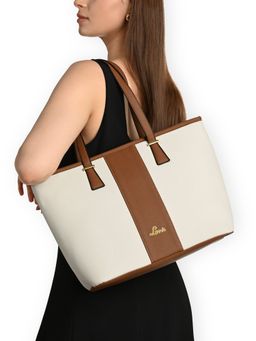 Lavie - Womens Avery Colorblock Tote Bag - Off White (L)