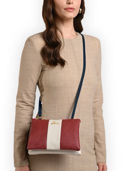 Lavie - Womens Colorblock Lynn Top Zip Sling Bag - Red (M)