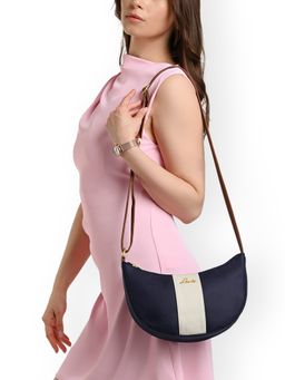Lavie - Womens Colorblock Bonnie Hobo Sling Bag - Navy Blue (L)