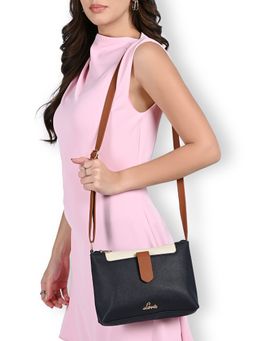 Lavie - Womens Colorblock Keiko Top Zip Sling Bag - Navy Blue (L)