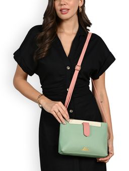 Lavie - Womens Colorblock Keiko Top Zip Sling Bag - Mint (L)