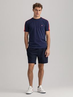 GANT - Men Navy Blue Solid Regular Crew T-shirt