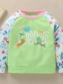 Hopscotch - Boys Green Cotton Sweatshirt