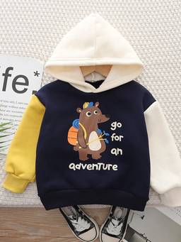 Hopscotch - Boys Navy Blue Cotton Blend Sweatshirt