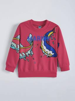 Hopscotch - Boys Pink Cotton Sweatshirt