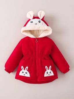 Hopscotch - Girls Red Polyester Long Coat