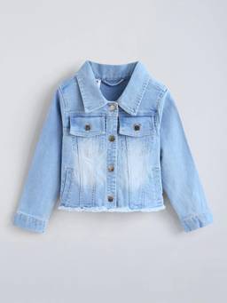 Hopscotch - Girls Blue Cotton Jacket