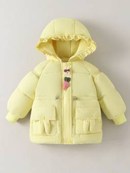 Hopscotch - Girls Yellow Polyester Long Coat