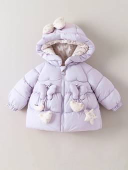 Hopscotch - Girls Purple Polyester Long Coat