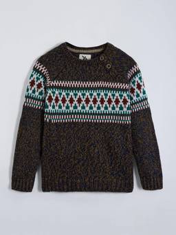 Hopscotch - Boys Brown Acrylic Sweater