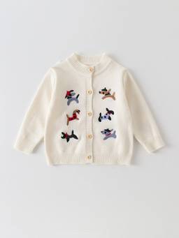 Hopscotch - Boys White Acrylic Sweater