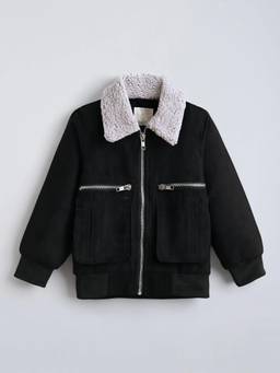 Hopscotch - Boys Black Polyester Jacket