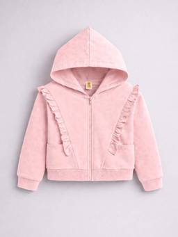 Hopscotch - Girls Pink Cotton Blend Sweatshirt