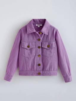 Hopscotch - Girls Purple Cotton Jacket