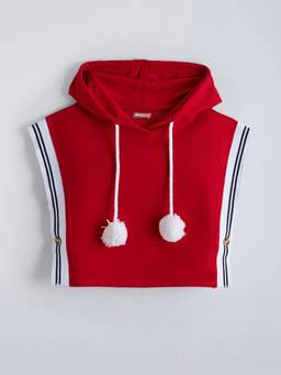Hopscotch - Girls Red Cotton Sweatshirt