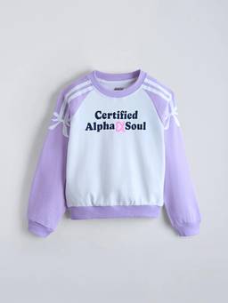 Hopscotch - Girls Purple Cotton Sweatshirt