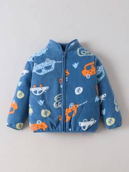 Hopscotch - Boys Blue Polyester Blend Jacket