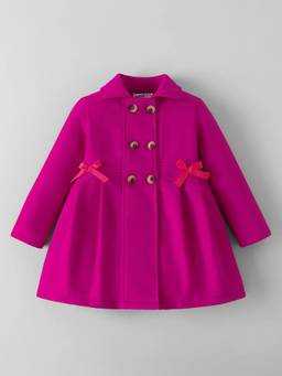 Hopscotch - Girls Pink Polyester Long Coat